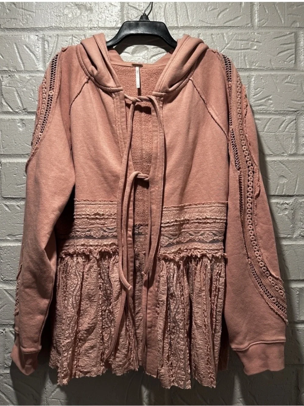 NWT New Free People Candy Lace Sweatshirt Size Large